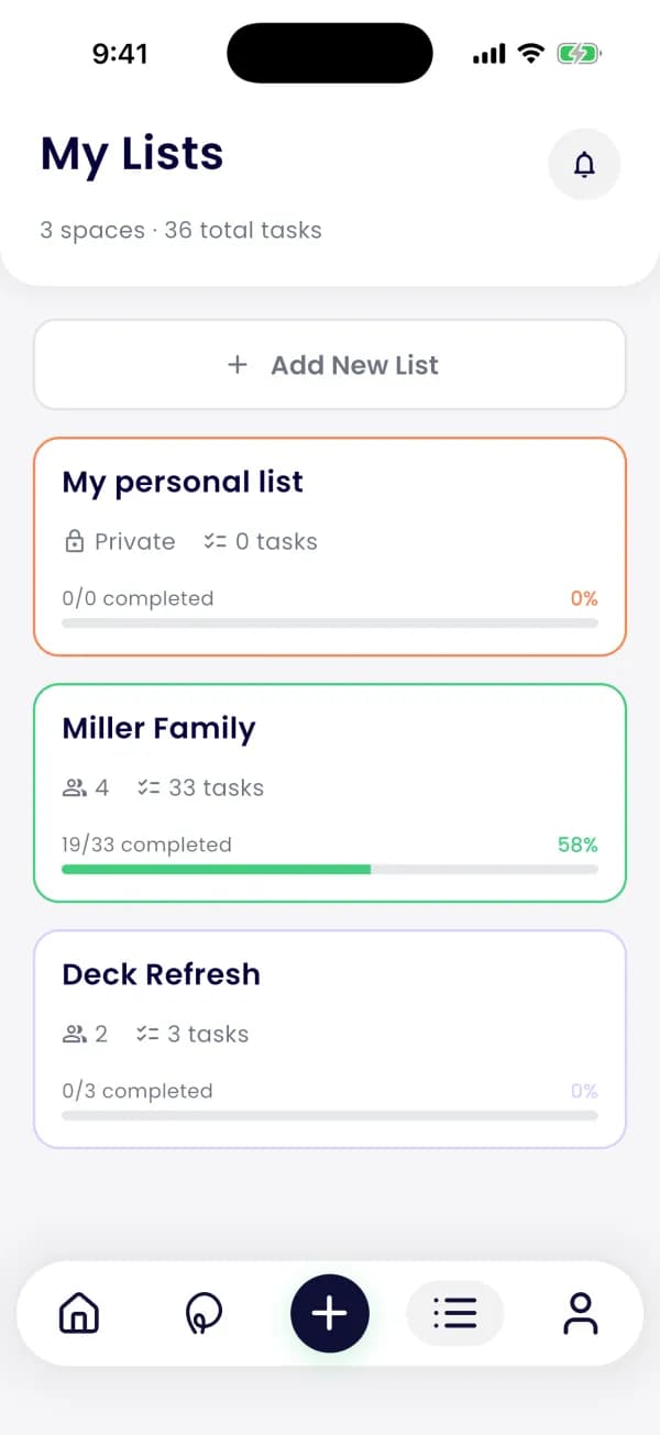 Prenta app: my lists with progress