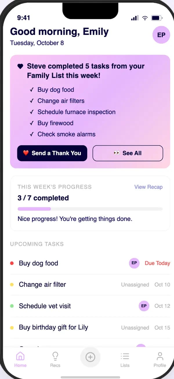 Round 2 prototype: home