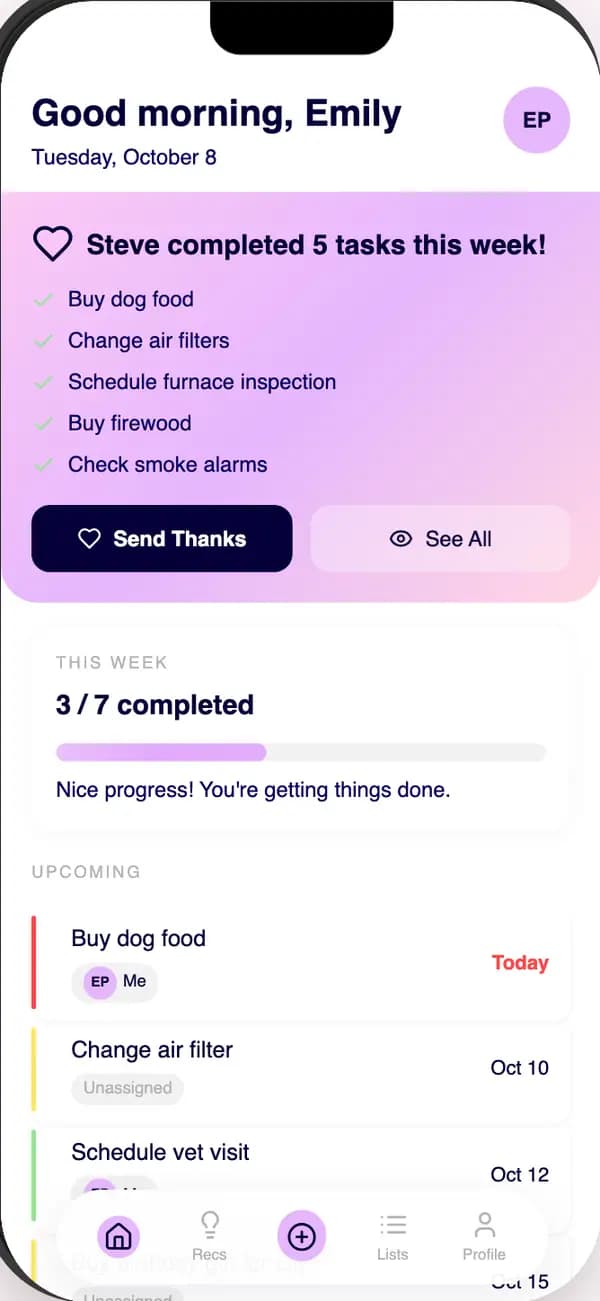 Round 3 prototype: home
